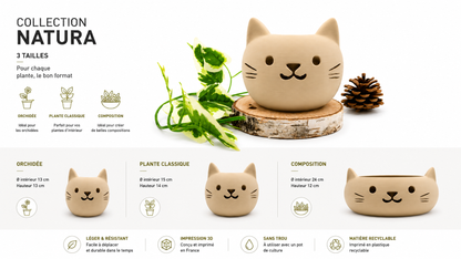 Pots et cache-pots tête de chat