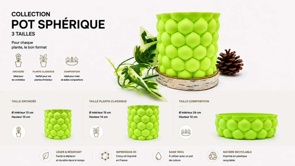 Pots et cache-pots sphérique