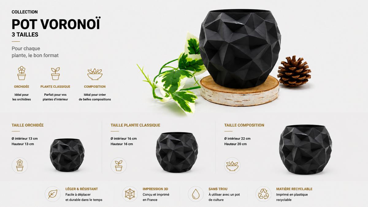 Pots et cache-pots de voronoi
