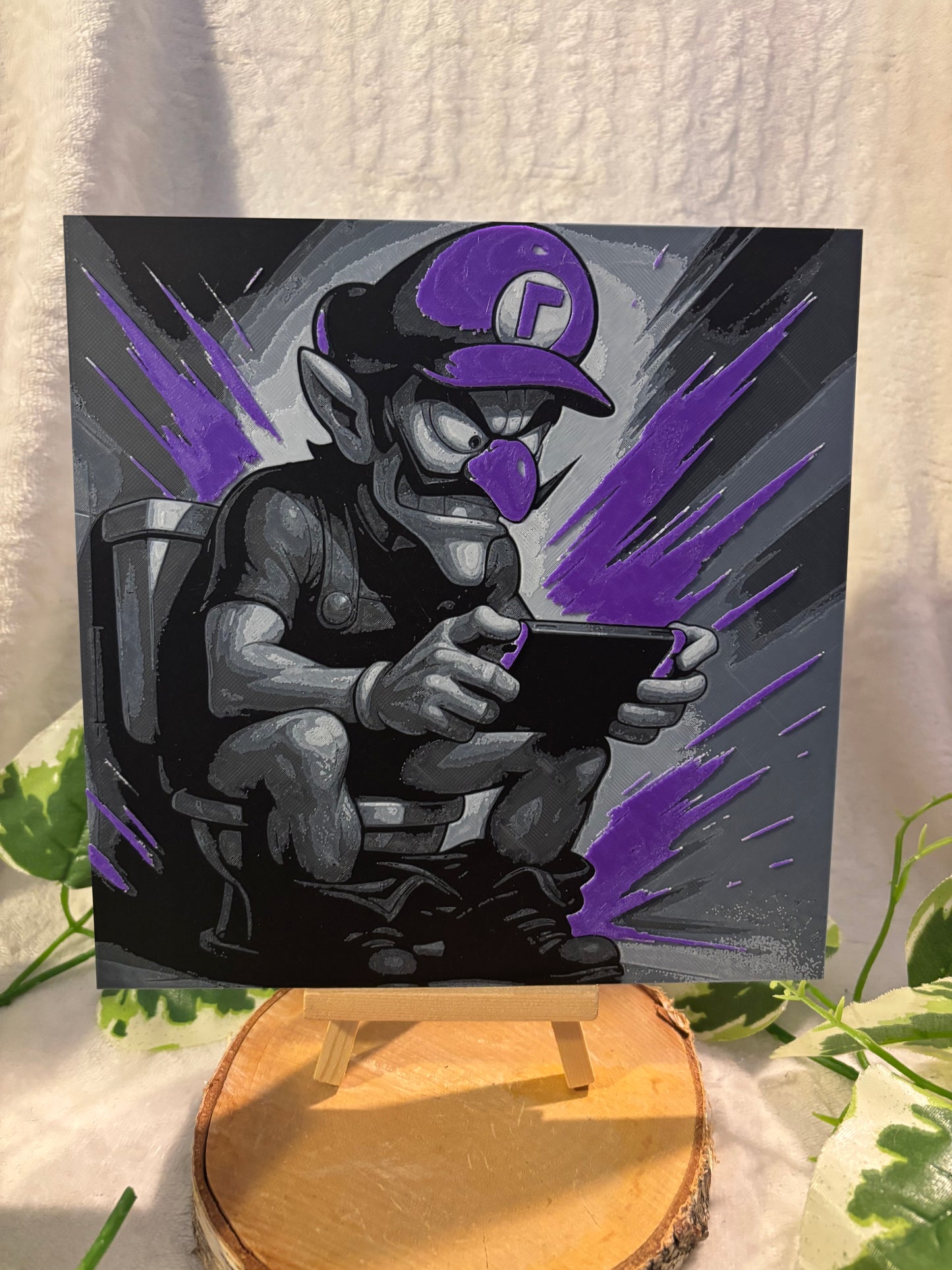 Hueforge Waluigi aux toilettes