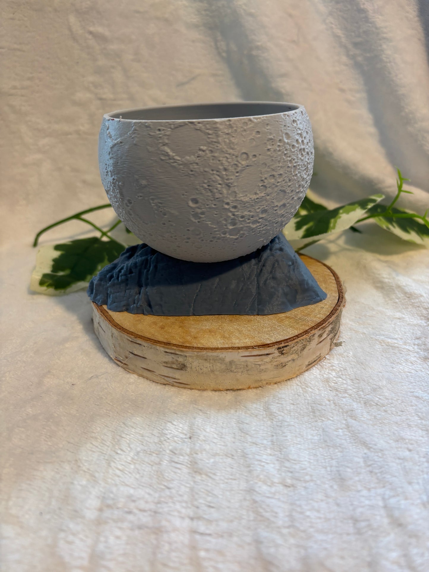 Pots et cache-pots lune dans un cratère