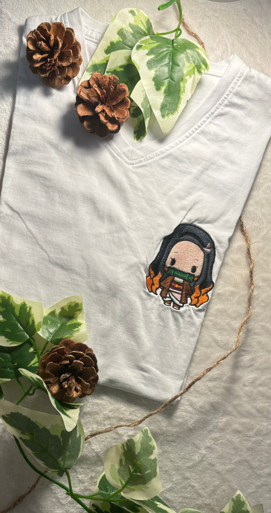 T-shirt Nezuko brodé - Cadeau Demon Slayer